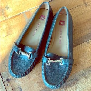 Elaine Turner green loafers